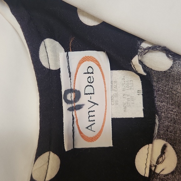 Amy-Deb Vintage Polka Dot Dress with Bow, Size 8/10 - Picture 5 of 9